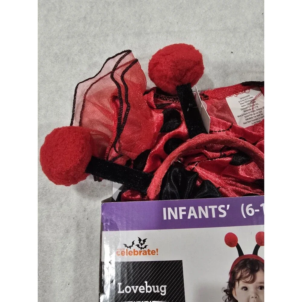 NEW Baby Girl Halloween Costume Lovebug Size 6-12 Months-  Lady Bug - Dress Up